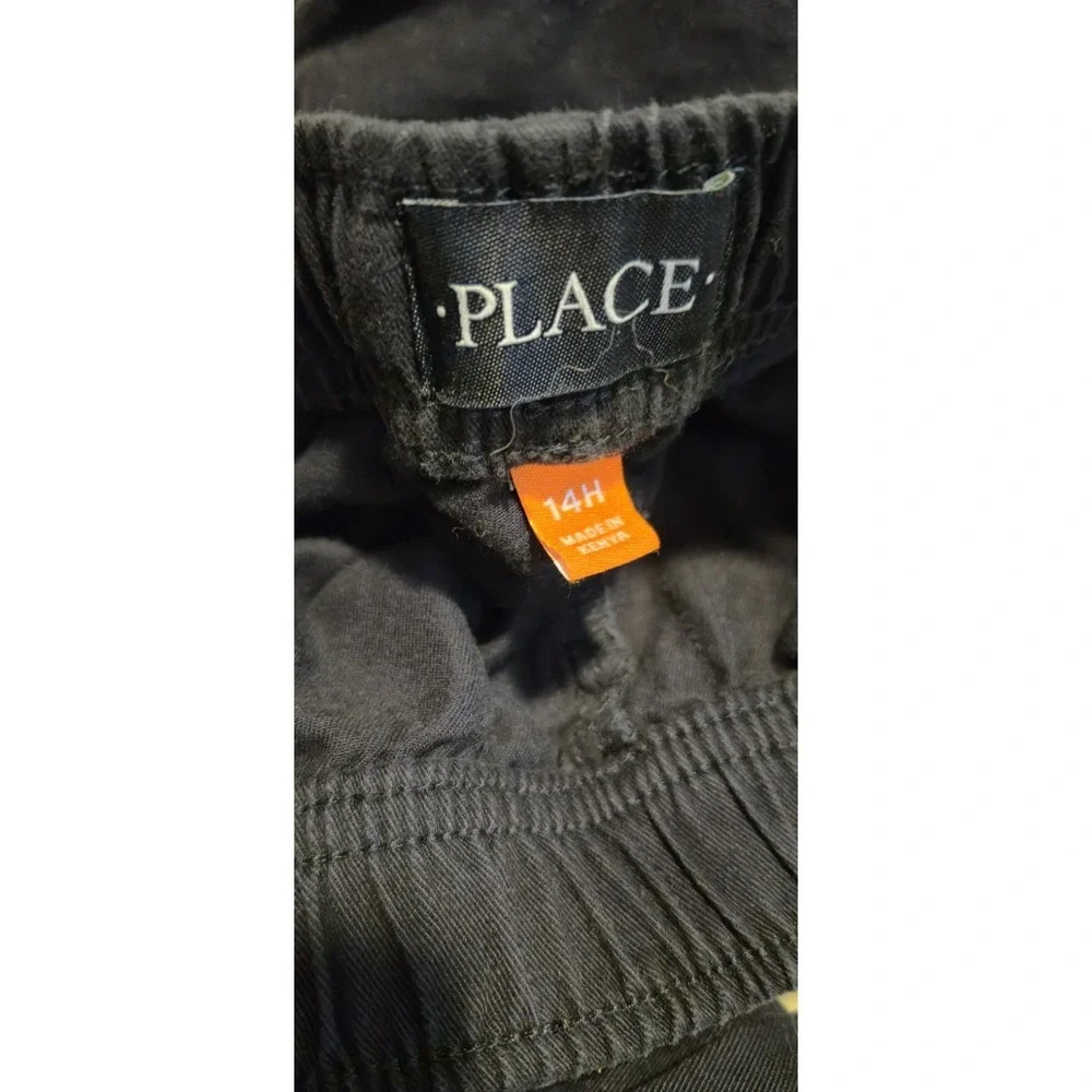 The Children's Place Boys Black Cargo Pants Size 14H Adjustable‎ Waist